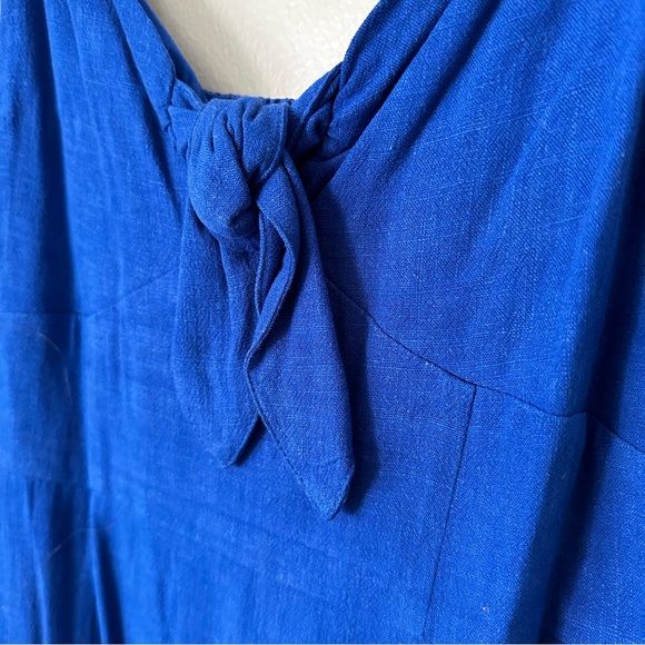 | band of gypsies • malibu linen front-tie midi dress • size small | - Picture 8 of 15